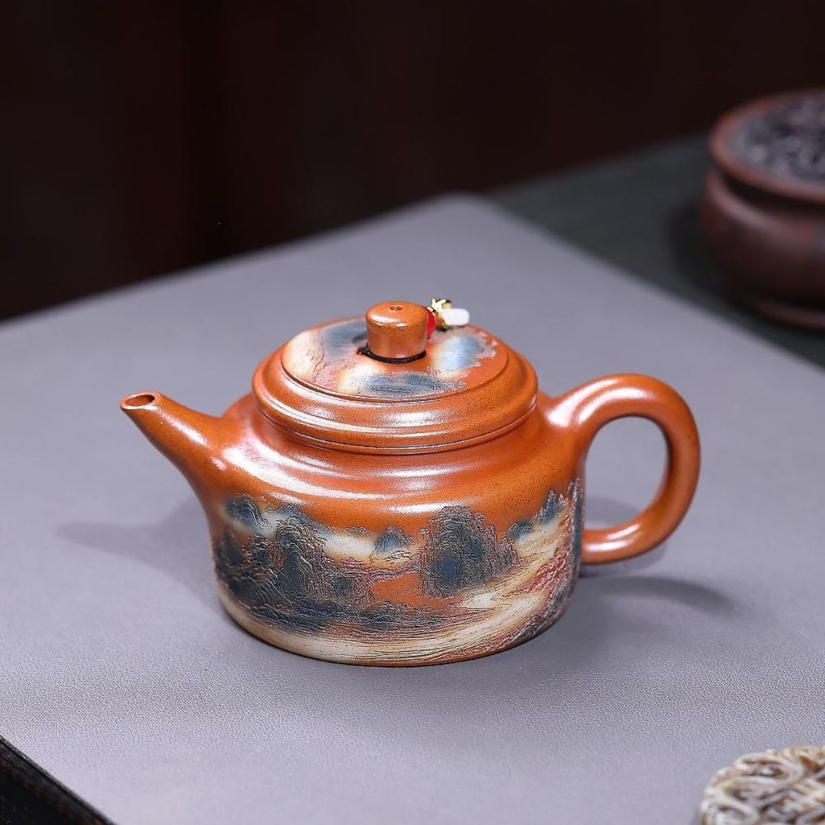 De Zhong · Wan Li Chang Jiang Yixing Teapot | Duan Ni Fire-Glazed Clay | Handcrafted 260ml