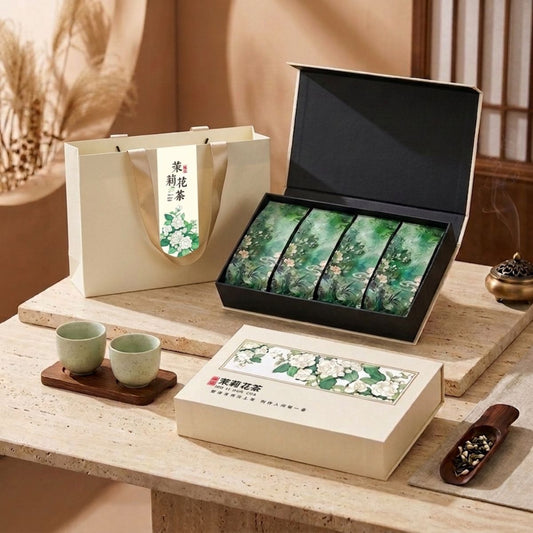 Seven-Scenting Jasmine Silver Needle Tea Gift Box| Qifu Teahouse