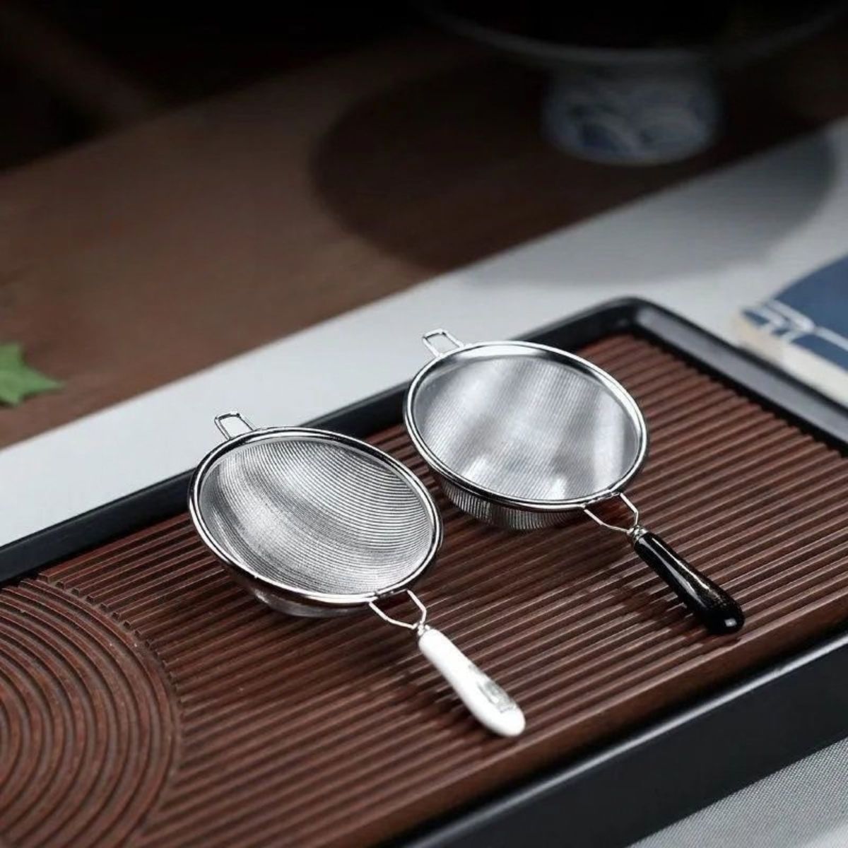 Stainless Steel Tea Strainer with Ceramic Handle