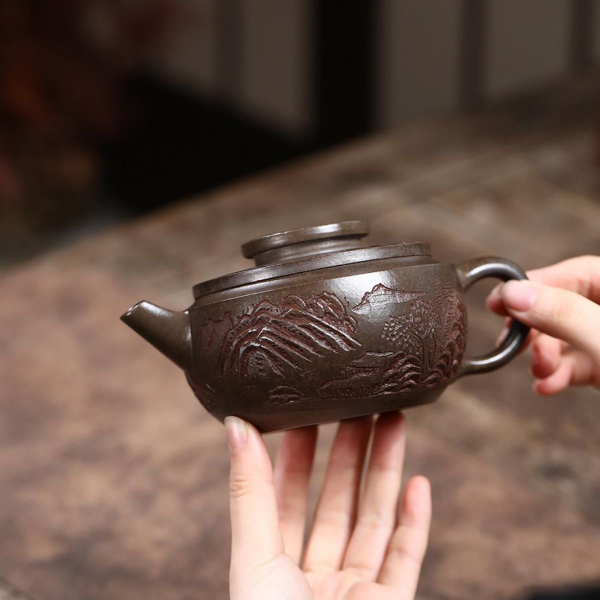Ju Lun Han Wa Yixing Teapot | Aged Duan Ni Zisha Clay | Handcrafted 300ml
