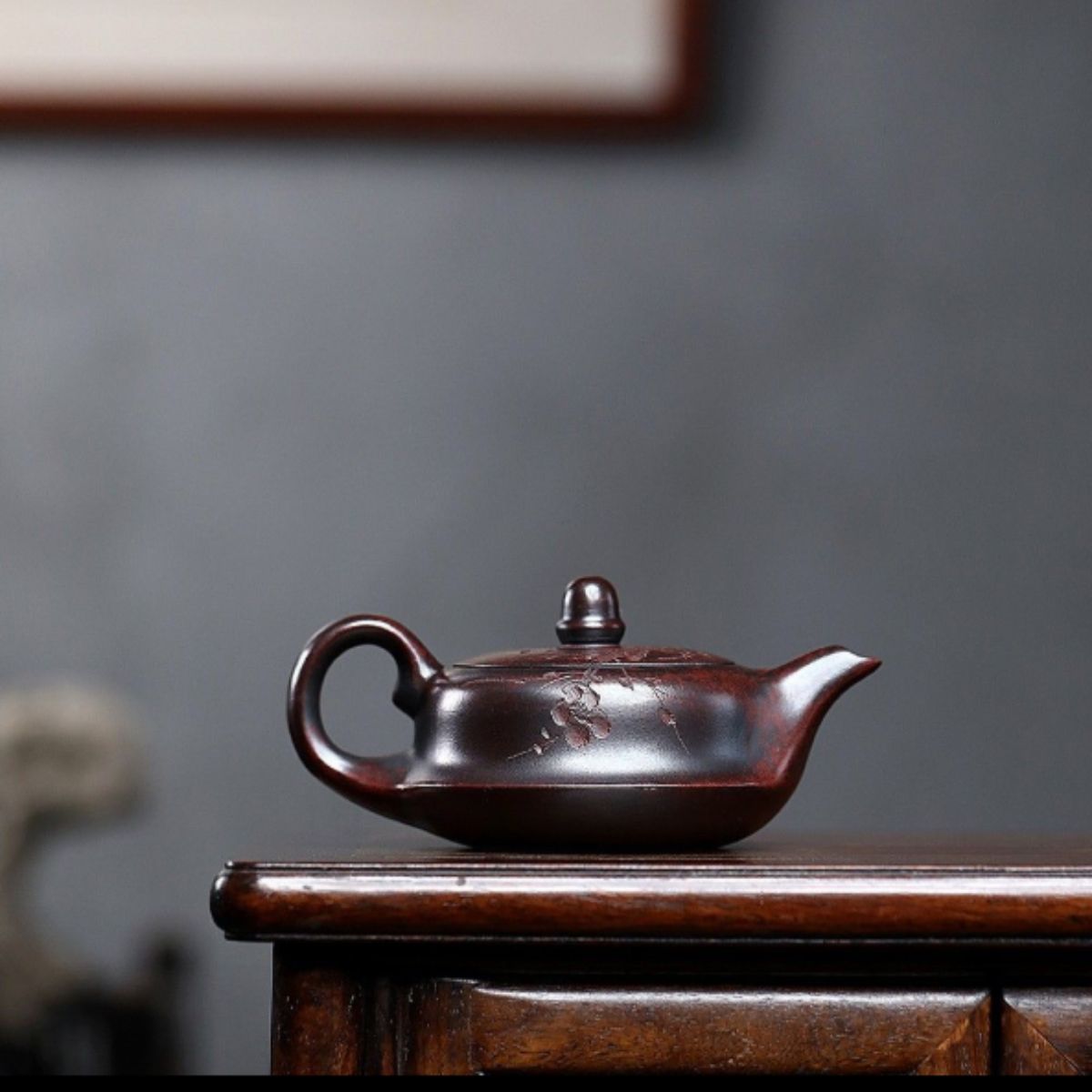 Yixing Purple Clay Teapot "Cold Fragrance Melody" 230ml - Handmade Ancient Red Clay