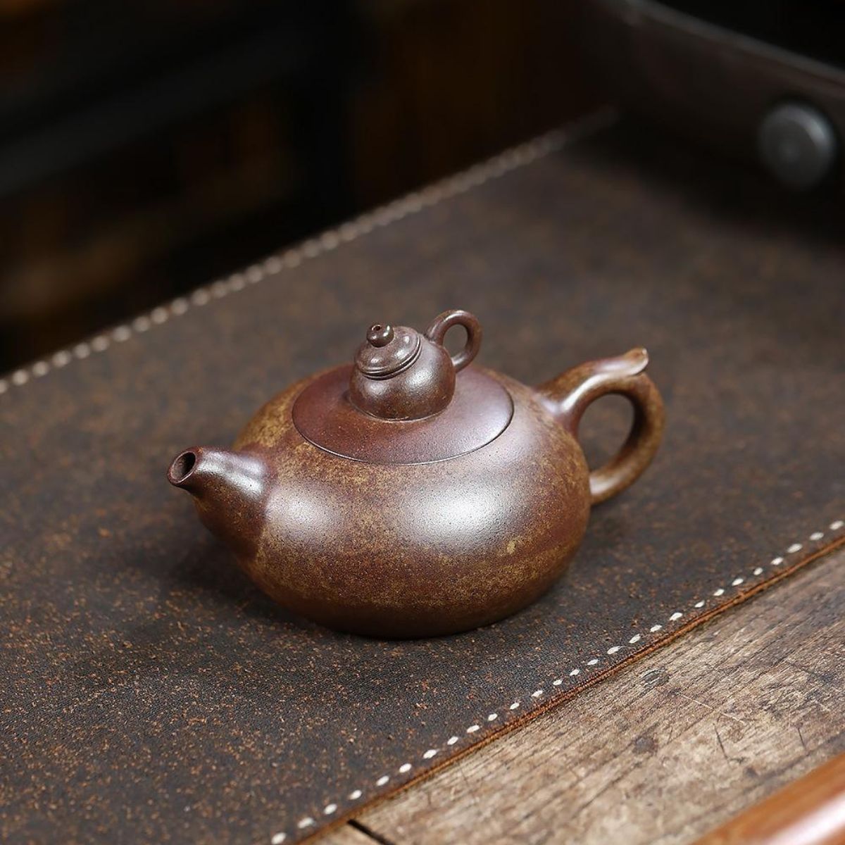 Xiao Yin Yixing Teapot | Raw Purple Clay Wood-Fired Zisha | Handcrafted 230ml