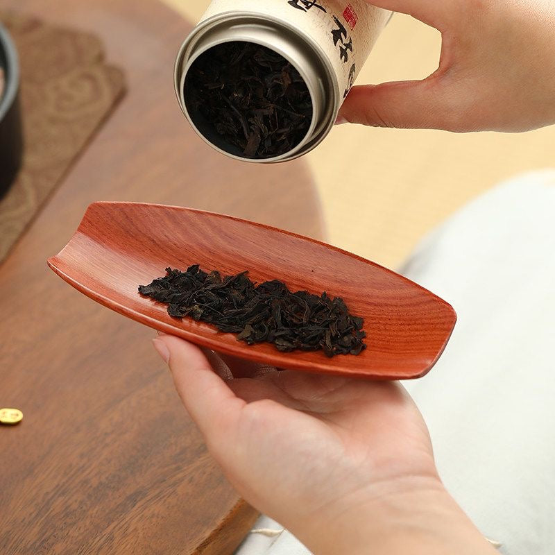 Wood Tea Scoop & Metal Tea Pick Set with Charm – 3 Wood Varieties (Ebony / Walnut / Rosewood)
