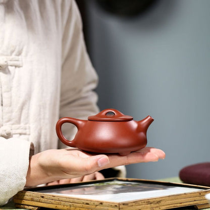 Handmade "Bamboo Shadow" Yixing Purple Clay Teapot 180cc with Certificate & Gift Box