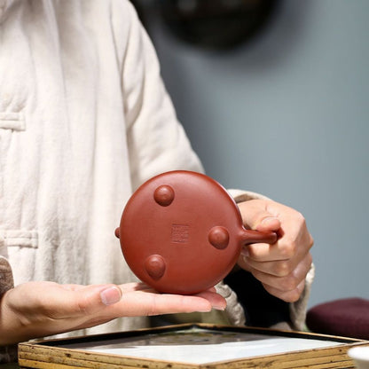 Handmade "Bamboo Shadow" Yixing Purple Clay Teapot 180cc with Certificate & Gift Box