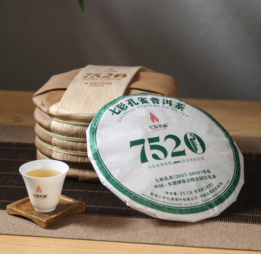 Aged 7520 Seven-Colored Peacock Raw Pu-erh – Complex, Honeyed & Orchid Fragrance