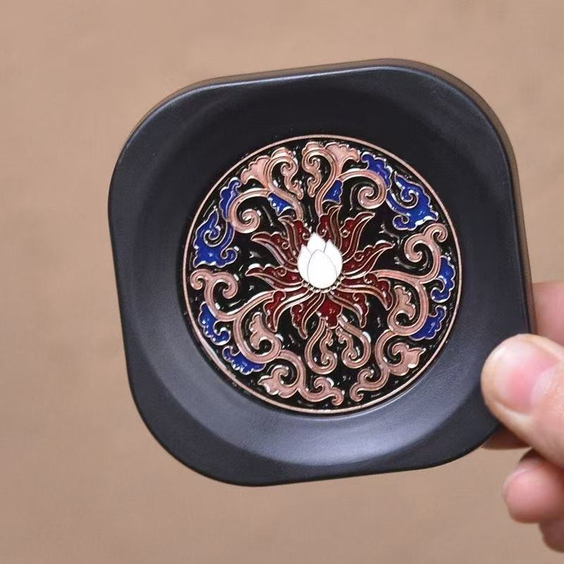 Chinese Pattern Heat-Resistant Tea Cup Coasters – Set of 6 Mixed Designs with Display Stand