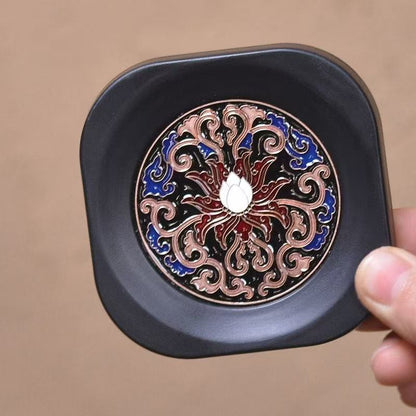 Chinese Pattern Heat-Resistant Tea Cup Coasters – Set of 6 Mixed Designs with Display Stand