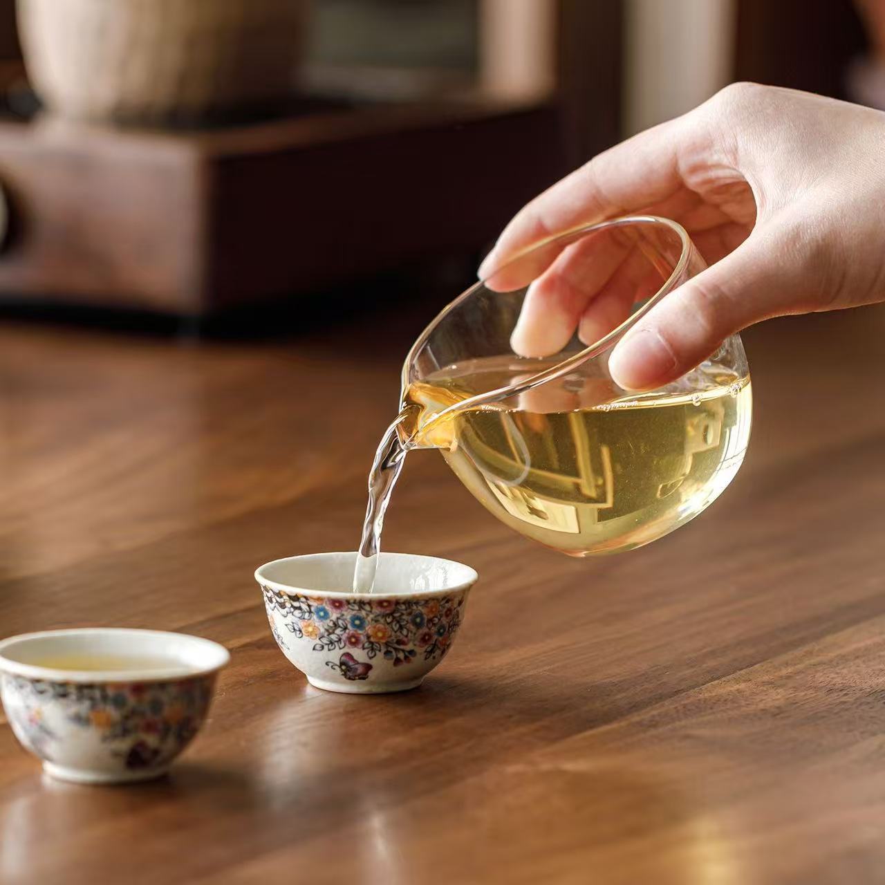 Qinghua Huoshi Hong Caramel Glaze Portable Travel Gaiwan Tea Set (Gaiwan 100ml + Pitcher 180ml + 2 Cups 20ml)