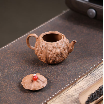 Hetao Yixing Teapot — Handcrafted Duanni Clay, 200ml | Gift Set