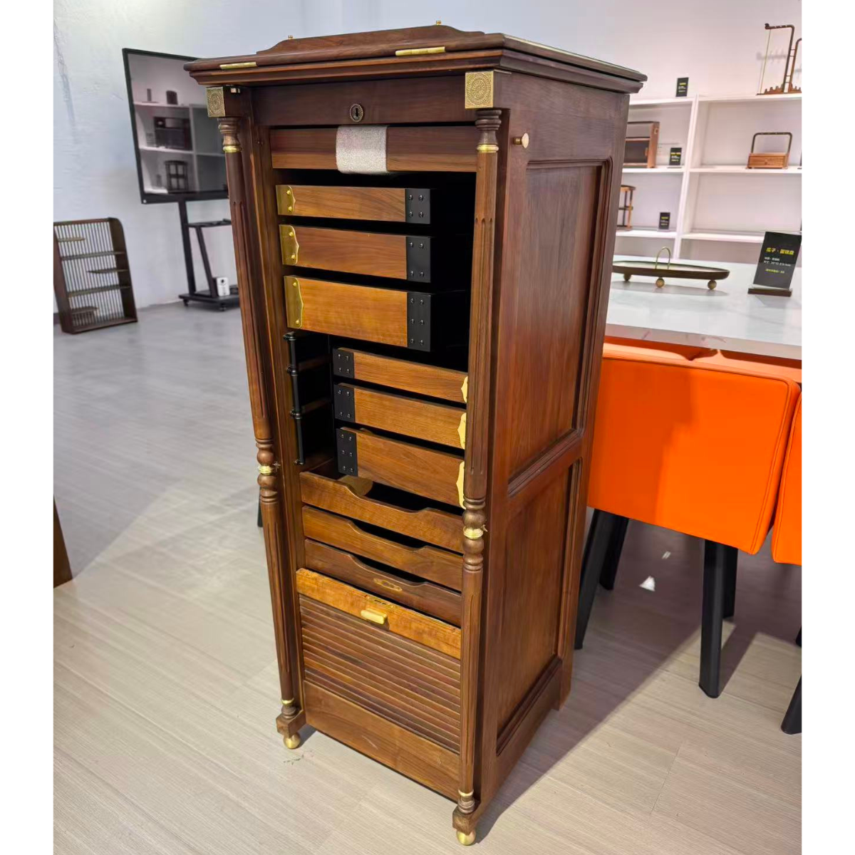 Luxury Treasure Rotary Cabinet – Ultimate Storage for Tea Ware, Collectibles & Jewelry
