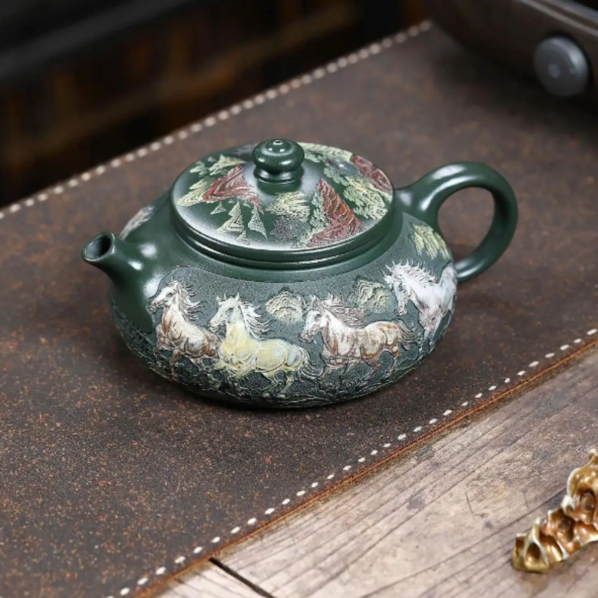 Yixing Purple Clay Teapot "Immediate Success - Cold River" 500ml - Handmade Mo Lv Ni