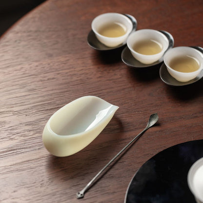 Ice Jade Glass Tea Scoop & Pick Set | Heat-Resistant Borosilicate