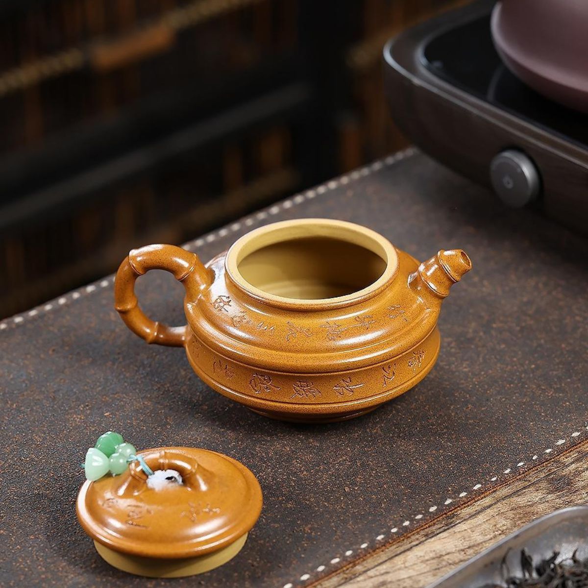 Qing Feng Zhu Gu Yixing Teapot | Raw Huang Jin Duan Ni Golden Clay | Handcrafted 320ml
