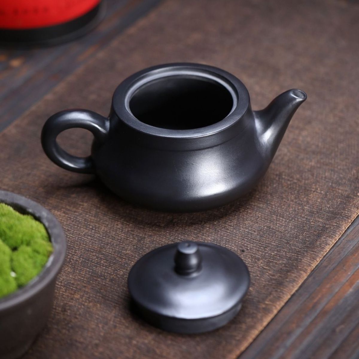 Handmade Yixing Purple Clay Teapot 300ml - Original Shi Huang Clay Landscape Carved Gongfu Tea Pot