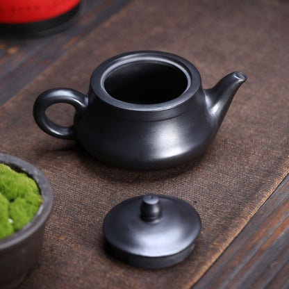 Handmade Yixing Purple Clay Teapot 300ml - Original Shi Huang Clay Landscape Carved Gongfu Tea Pot