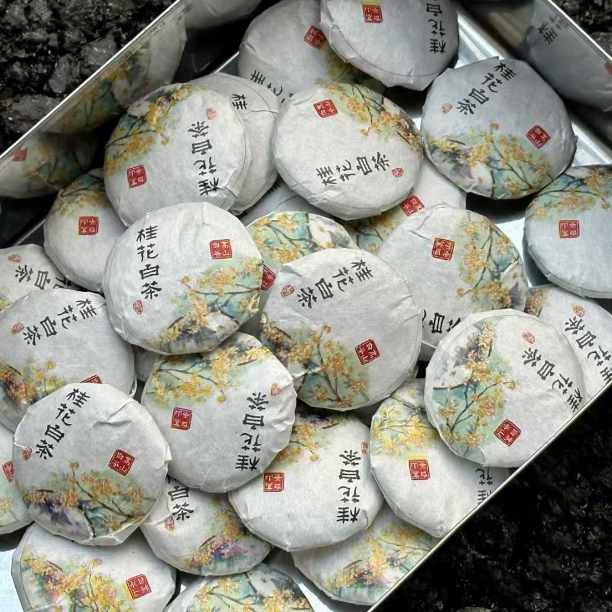 Osmanthus White Tea Mini Cakes - 2013 Aged White Tea with Golden Osmanthus