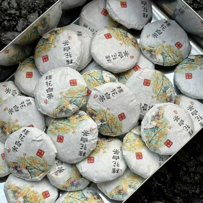 Osmanthus White Tea Mini Cakes - 2013 Aged White Tea with Golden Osmanthus