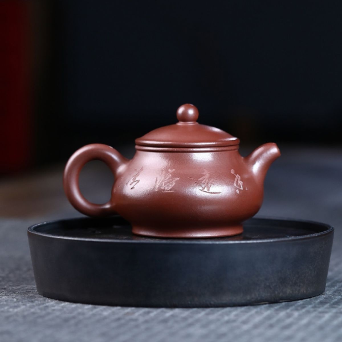 Semi‑Handmade Purple Clay "Pan" Teapot 220 ml