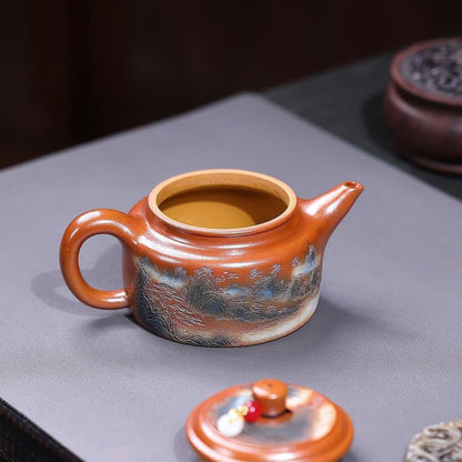 De Zhong · Wan Li Chang Jiang Yixing Teapot | Duan Ni Fire-Glazed Clay | Handcrafted 260ml