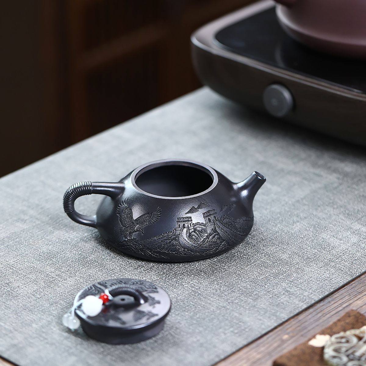 Great Wall Xianpiao Zisha Teapot – Shihuang Clay, 230ml