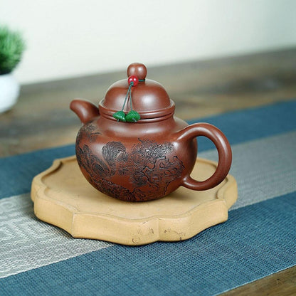 Songqu Duoqiu Yixing Teapot | Handcrafted Zisha Purple Clay | 220ml