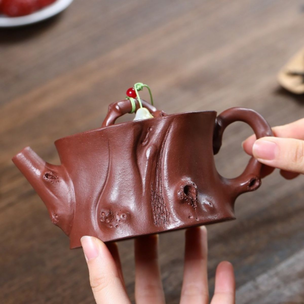 Weathered Stump Rustic Grace Yixing Teapot - Original Mine Purple Clay 250ml