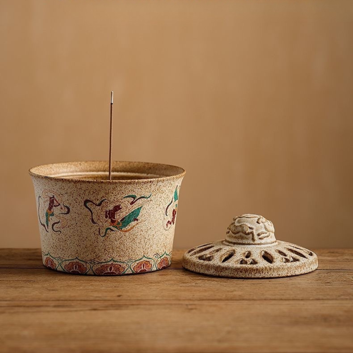 Dunhuang Ceramic Incense Holder Set – Elegant Tea Ceremony Companion