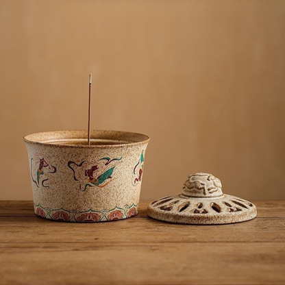 Dunhuang Ceramic Incense Holder Set – Elegant Tea Ceremony Companion