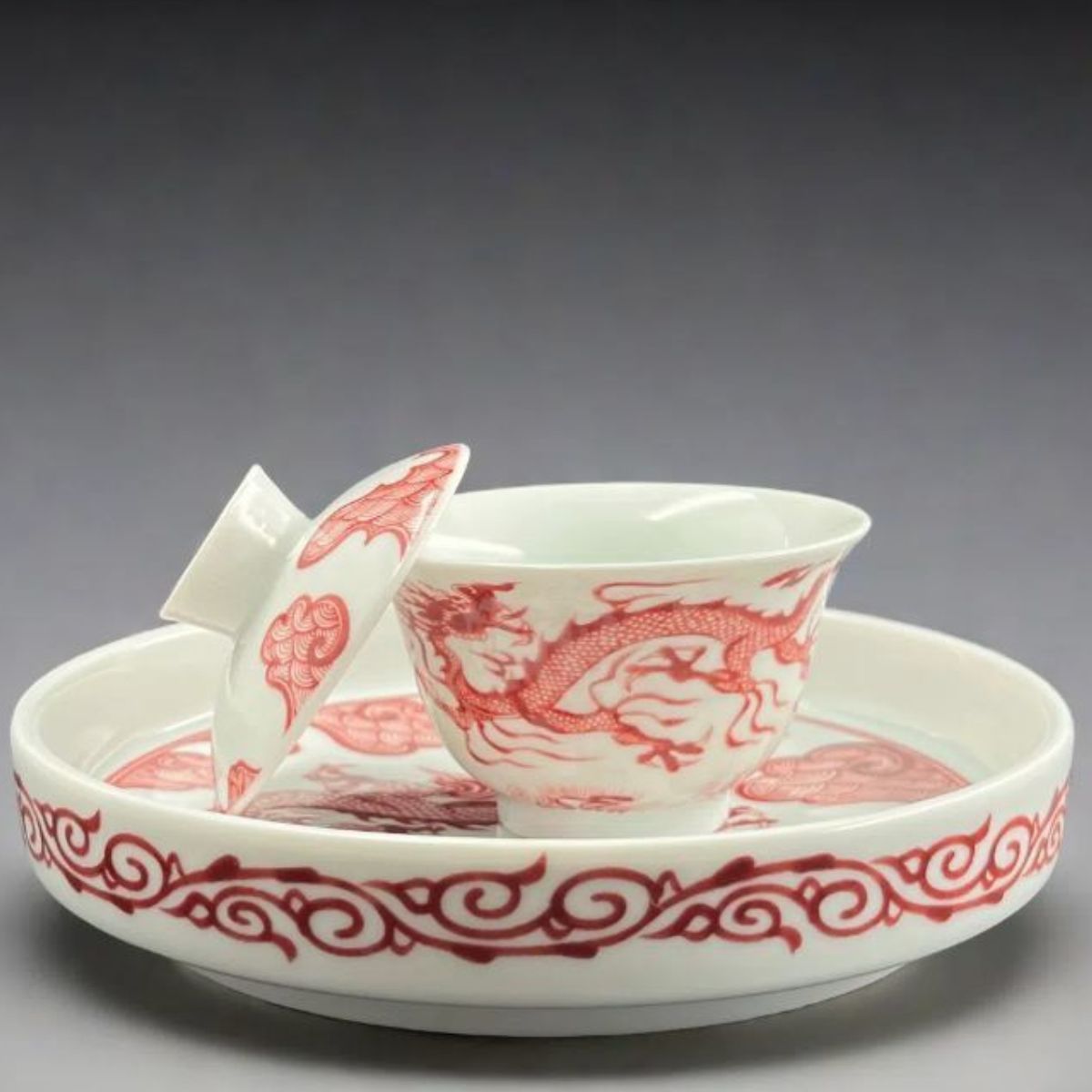 Dragon Soaring Over the Seas Gaiwan & Pot Tray Set – Lóng Téng Sì Hǎi | 2-Piece