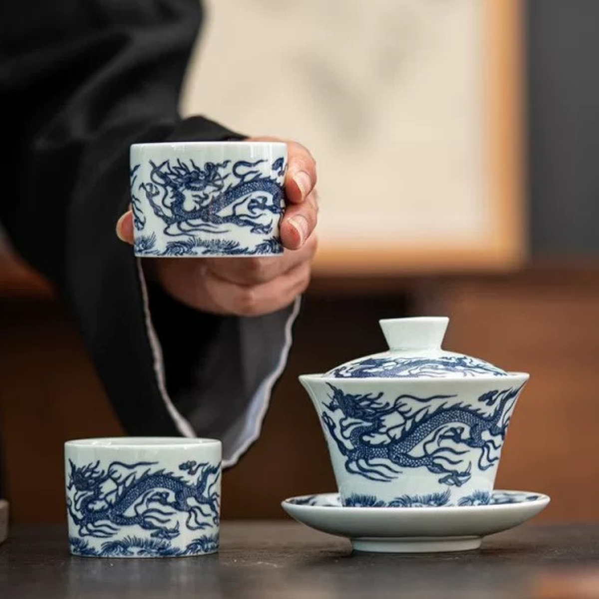 Azure Dragon Gaiwan Tea Set
