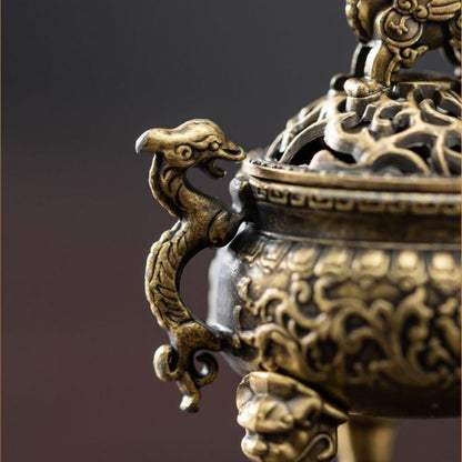 Qilin Three-Legged Incense Burner Gift Set – Chinese Cloud Disc Incense Censer with 3 Blends | 126 Discs Total