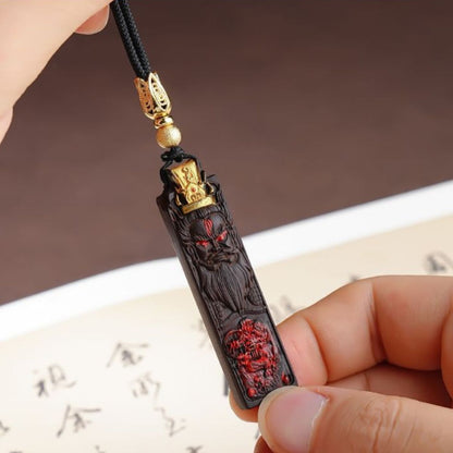 Thunder-Struck Jujube Wood Wang Lingguan Pendant | Taoist Guardian of Integrity & Righteousness
