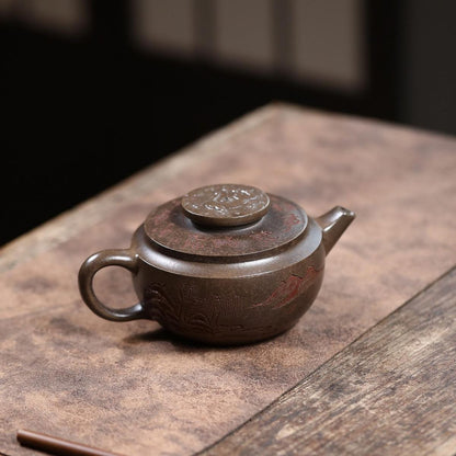 Ju Lun Han Wa Yixing Teapot | Aged Duan Ni Zisha Clay | Handcrafted 300ml