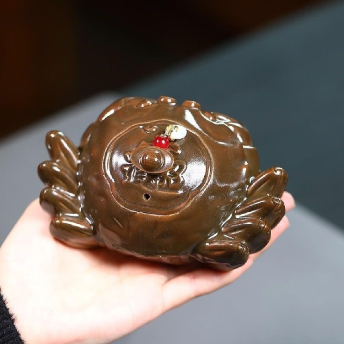 Yixing Purple Clay Teapot "Fortune General" 170ml - Handmade Duan Ni Zisha Side Handle