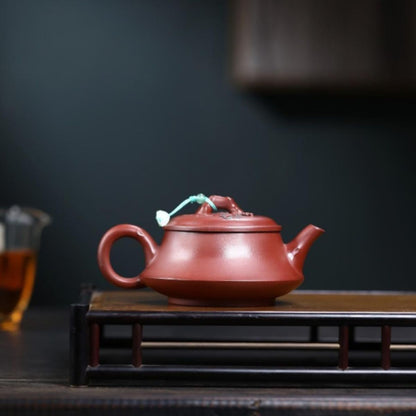 Pine Shadow Han Tile Yixing Teapot - Red Dragon Skin Clay 230ml