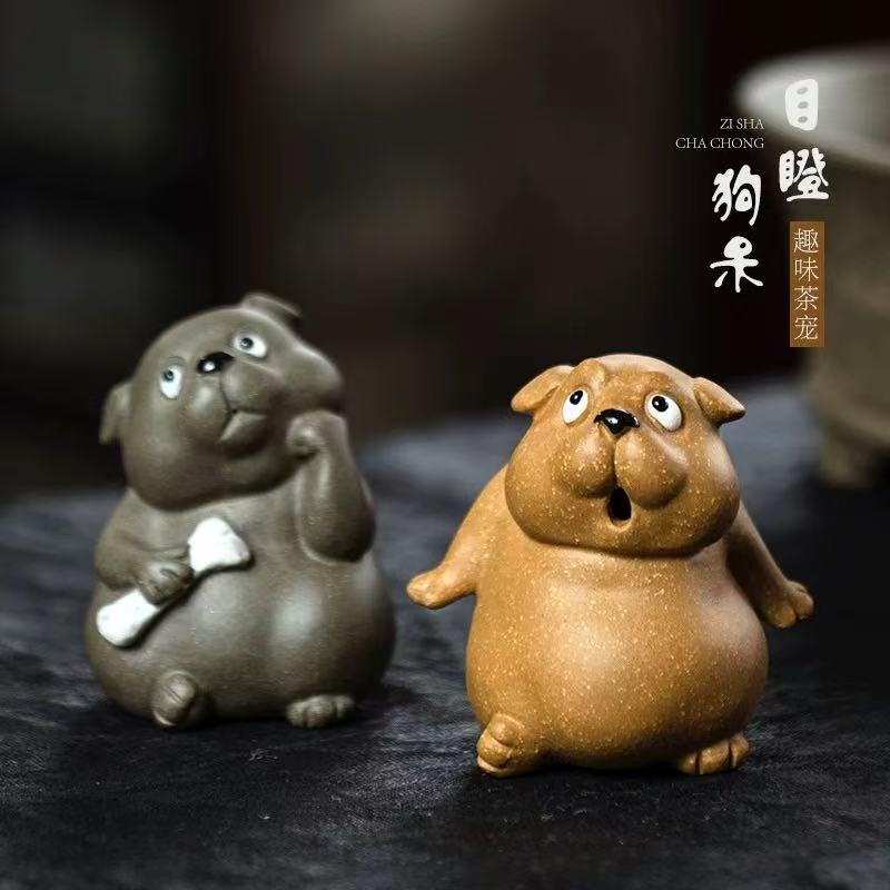 Zisha Clay Pug Tea Pet – Yixing Purple Clay Tea Companion