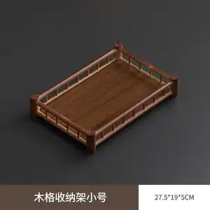 Bamboo Rectangular Serving Tray – Walnut Finish | Tea Tray, Pastry & Storage Organizer