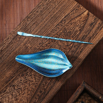 Pure Titanium Tea Scoop & Tea Pick Set – Lightweight Gongfu Tea Tools (2-Piece) | 4 Colors