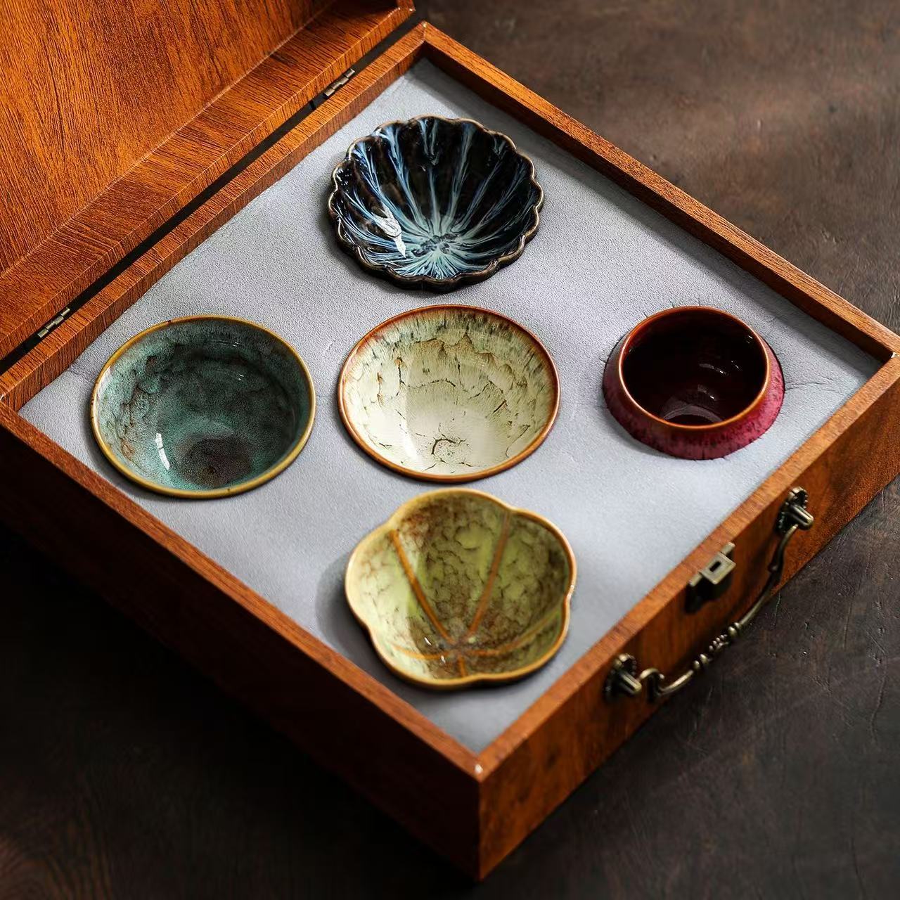 Wu Xing Five Elements Ceramic Tea Cup Gift Set – Set of 5
