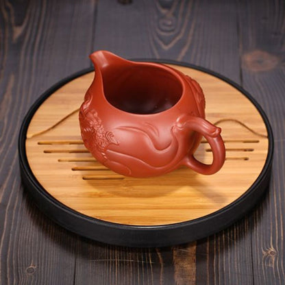 Handmade Yixing Purple Clay Fair Cup 300ml - Dahongpao Fish to Dragon Gongfu Tea Pitcher