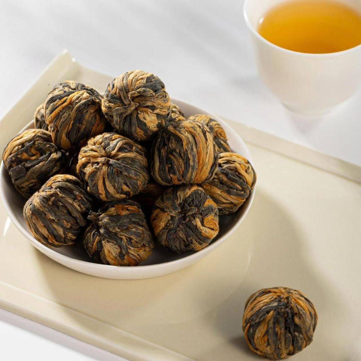 Yunnan Silk Ball Black Tea Premium 2025 - Dianhong Pearl Hand-Rolled Artisan