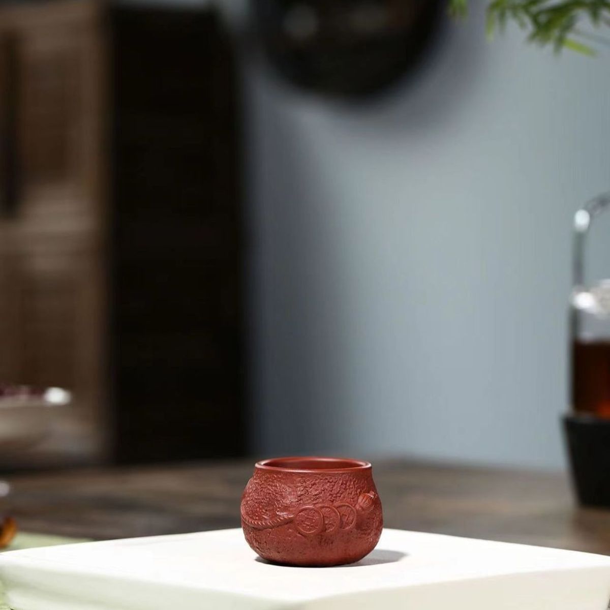 Handmade Yixing Purple Clay Tea Cup 80ml - Dahongpao Zao Red Clay Golden Toad Master Cup