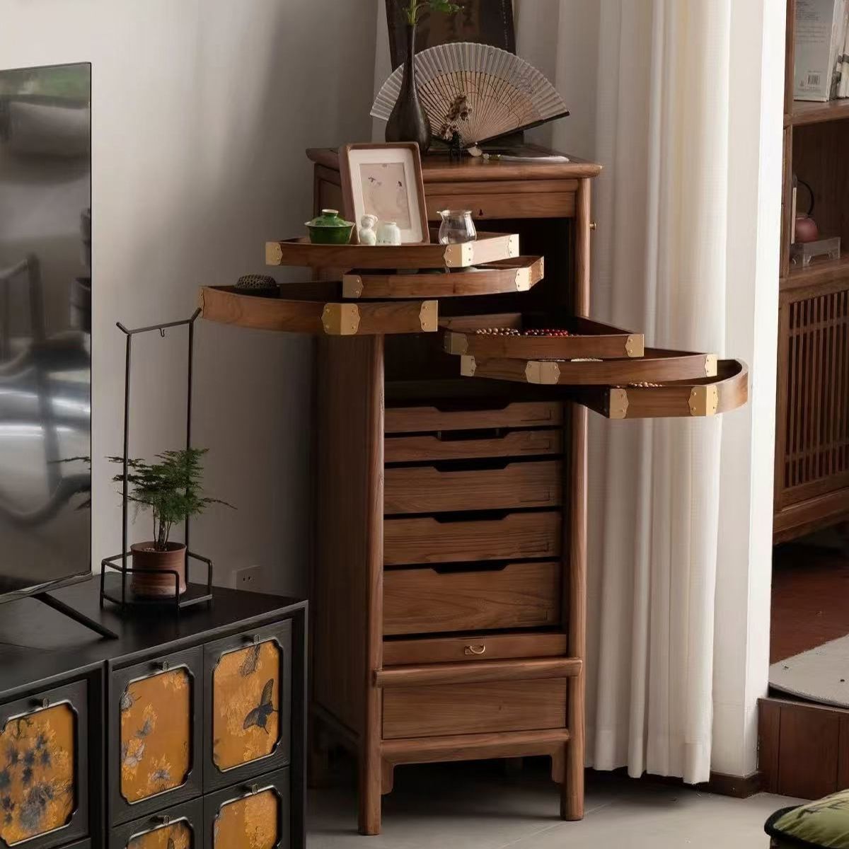 Treasure Rotary Cabinet – Ultimate Storage for Tea Ware, Collectibles & Jewelry