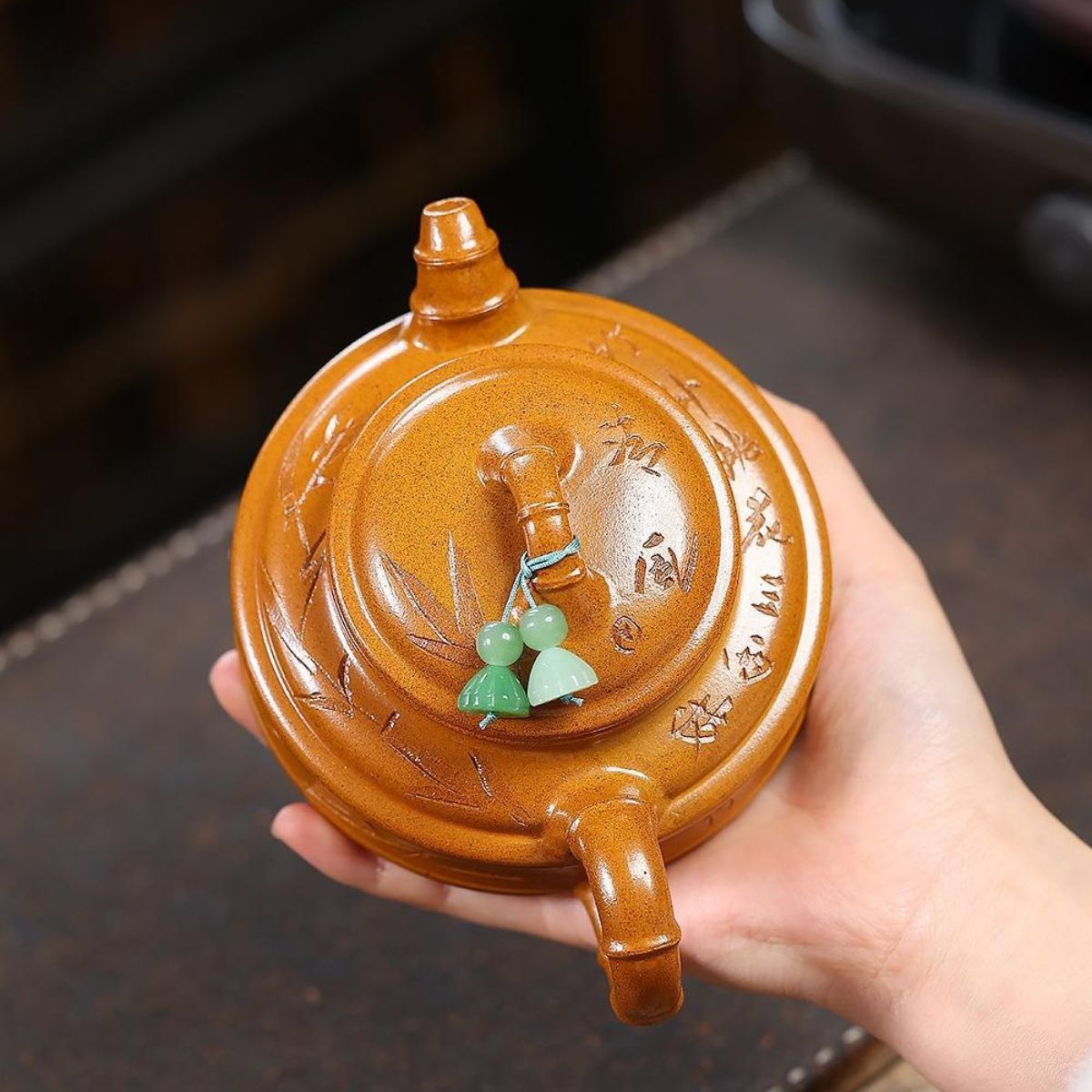 Qing Feng Zhu Gu Yixing Teapot | Raw Huang Jin Duan Ni Golden Clay | Handcrafted 320ml
