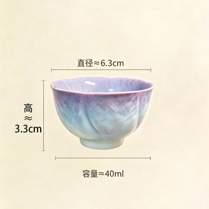 Purple Gradient Crystal Glaze Master Cup – 40ml Gongfu Tea Tasting Cup