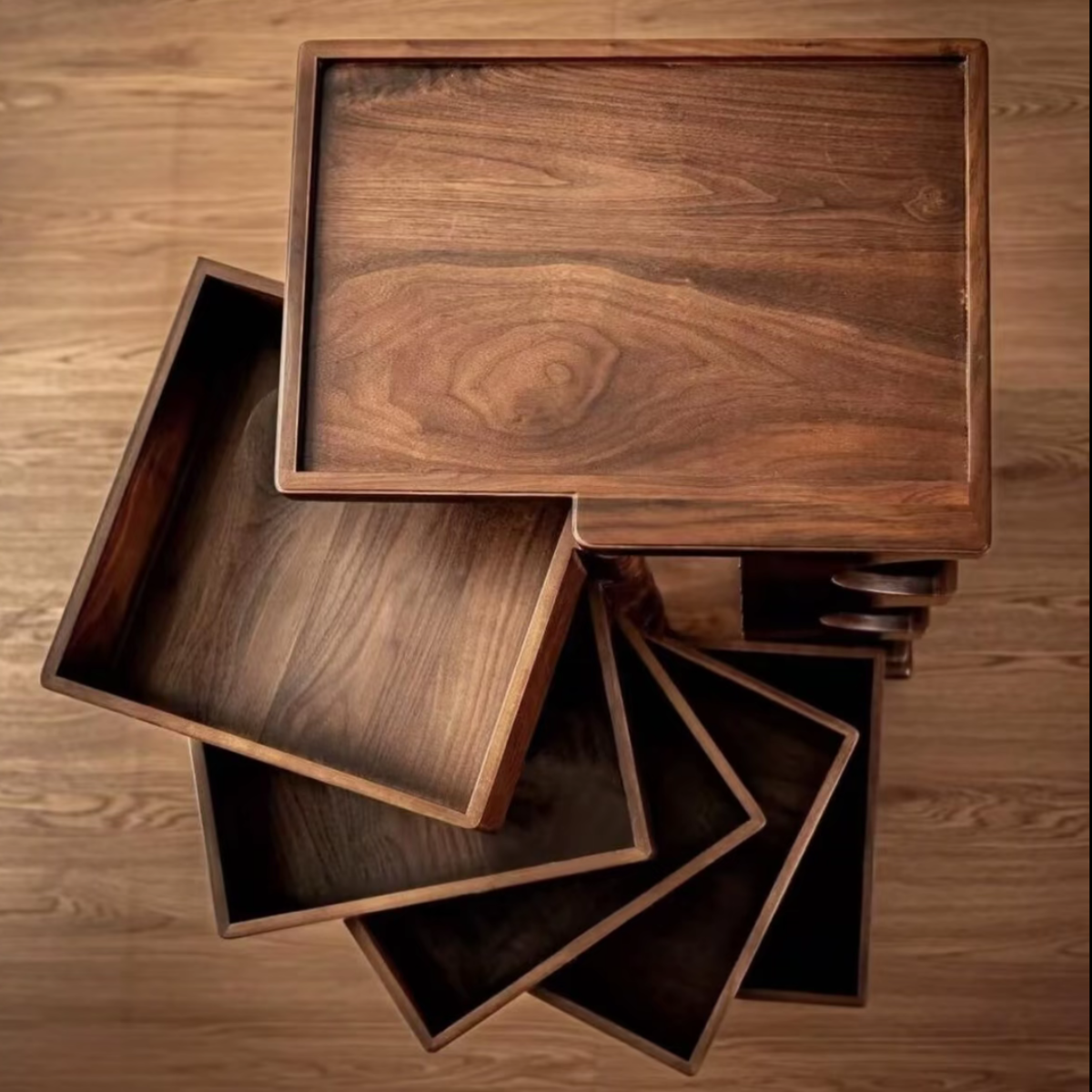 Exquisite Rotary Multi-Function Black Walnut Solid Wood Storage Cabinet – Elegant, Practical & Cleverly Designed
