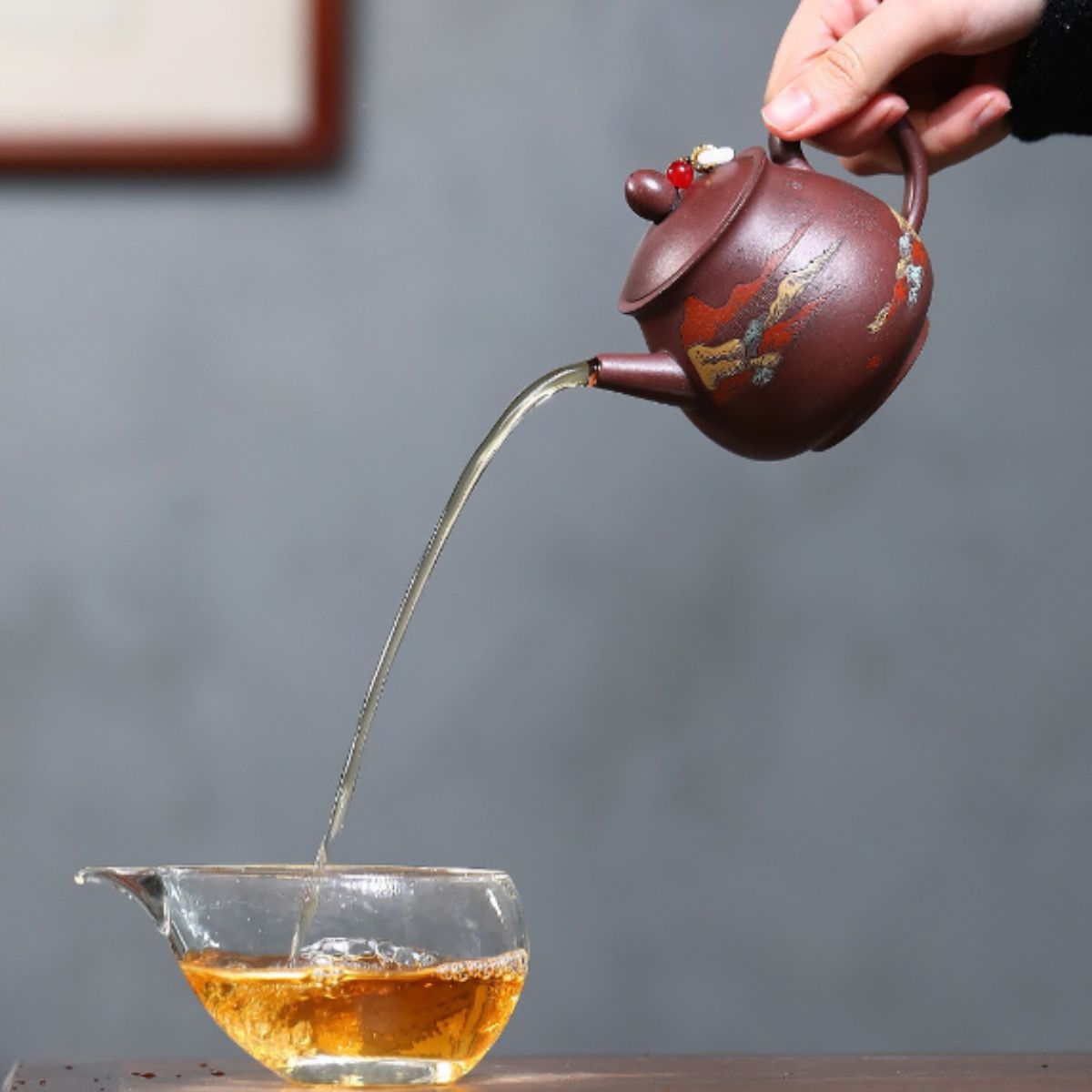 Yixing Purple Clay Teapot "Landscape Gao Pan" 220ml - Handmade Zisha Gongfu Tea Pot