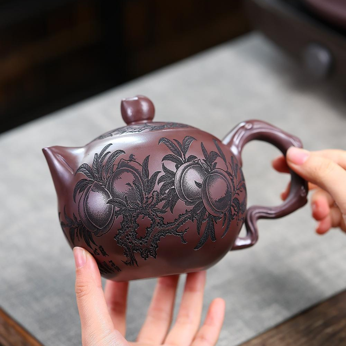 Shou Tao Bao Chun Yixing Zisha Teapot – Original Mine Red Clay (650cc)