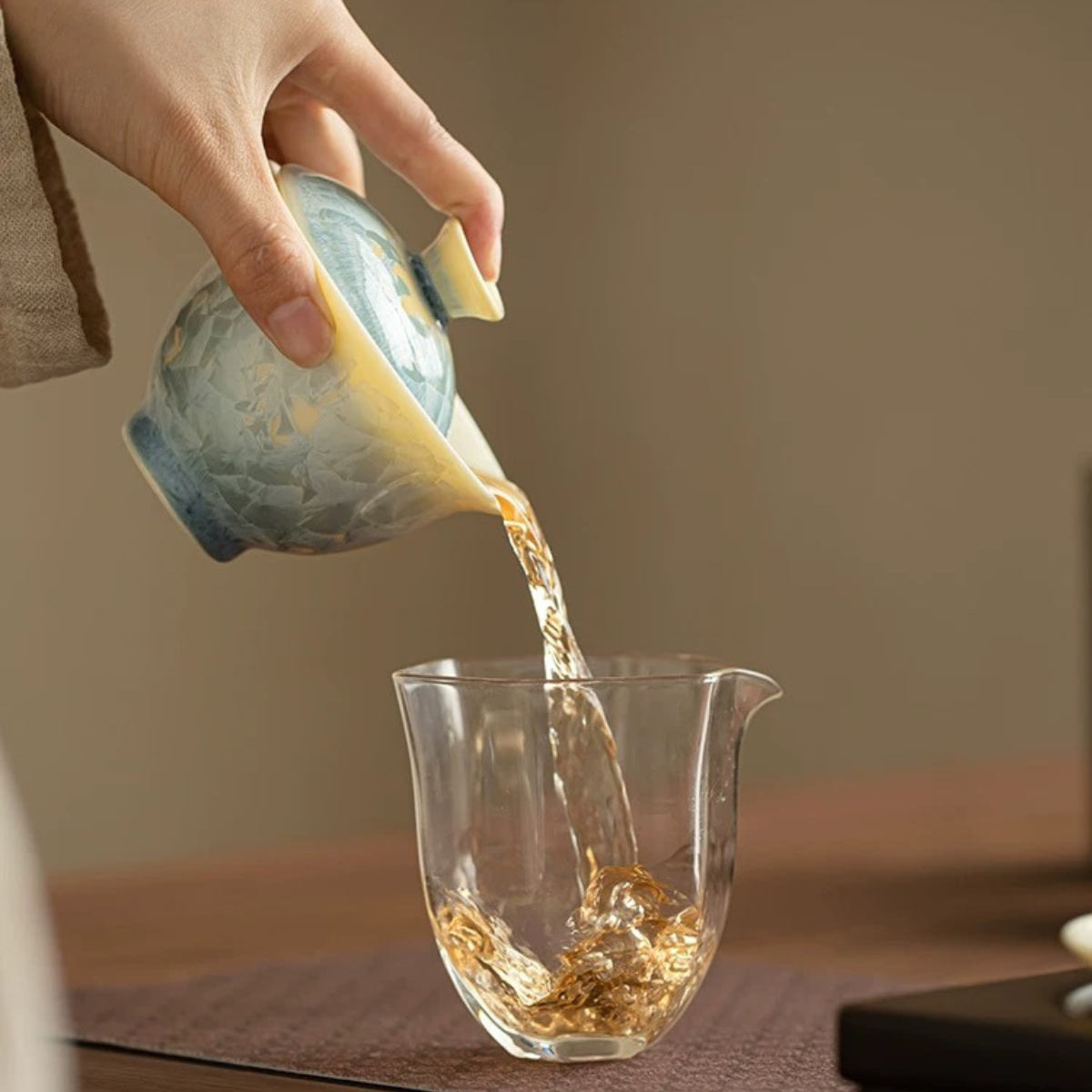 Jingdezhen Crystalline Glaze Gaiwan Tea Set